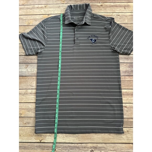 UNDER ARMOUR The Citadel men’sGrey Stripe Heatgear performance polo size Small - Picture 6 of 7